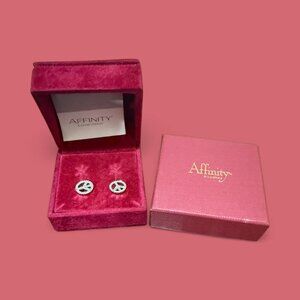 Affinity Diamonds Peace Sign Diamond Stud Earrings